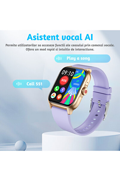 Lommad ® Smartwatch Women, 1.85” Full HD, Bluetooth, Health Monitoring, Sleep, Beige, Water Resistant