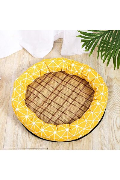 TaoTaoPets سرير دائري للحيوانات الأليفة مع حصيرة تبريد، مصنوع من الخيزران وال...