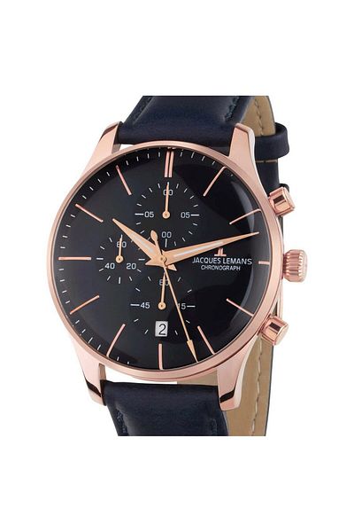 Jacques Lemans Ανδρικό Ρολόι Jacques Lemans 1-2163F, Quartz, 40mm, 5ATM