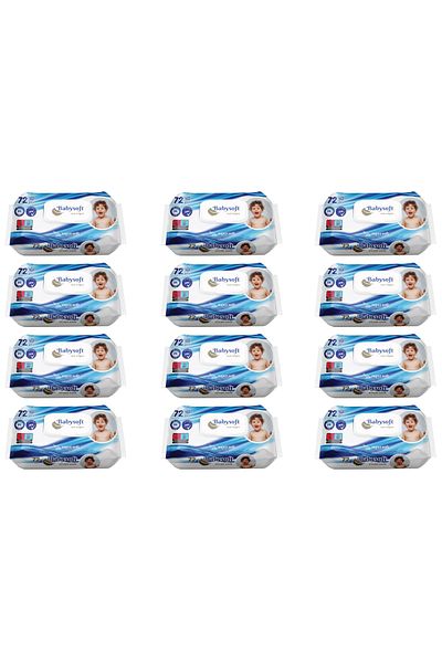 Babysoft SET 12 x Șervețele Umede Baby Soft SuperSoft – 72 bucăți/pachet