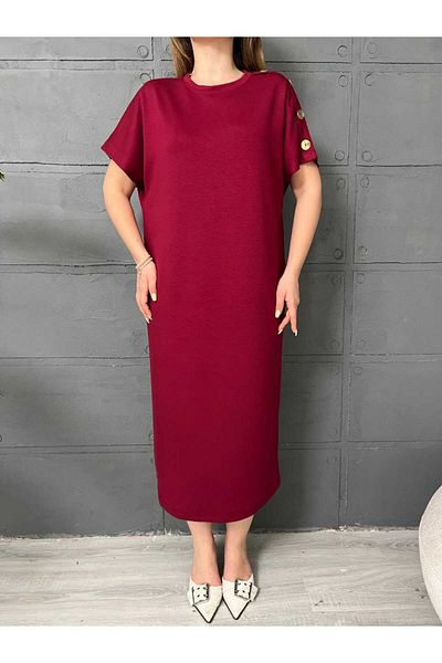 Butik Rochie Merrline pentru femei, cu nasturi aurii, cu mânecă liliac, de calitate premium, modal, noua tendință