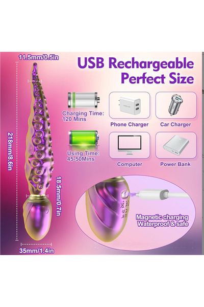 Zibba Life Vibrator pentru punctul G, 9 frecvențe de vibrație, magnetic USB, material siliconic ABS, Premium