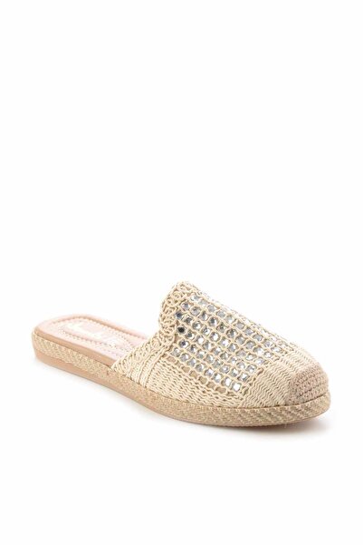 Bambi Beige Knitted Women's Slippers K04117012016