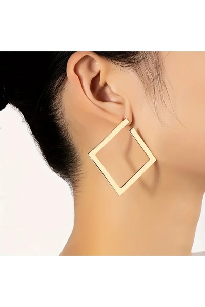 SEVAS GOLD Women's Gold Color Square Earrings
