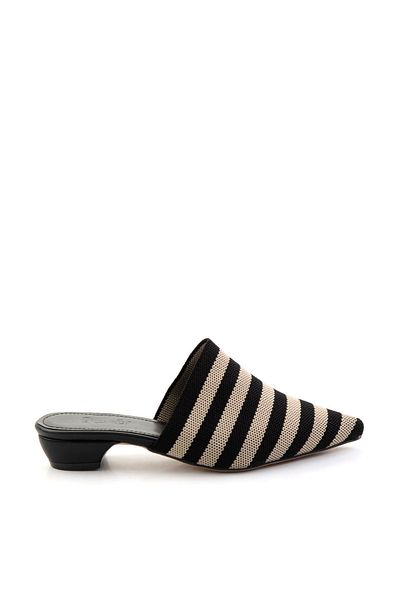 Bambi Black Striped Women's Slippers K 04213270782