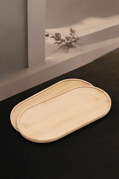LUMİNA 2 Pieces 1St Quality Bamboo Presentation Tray