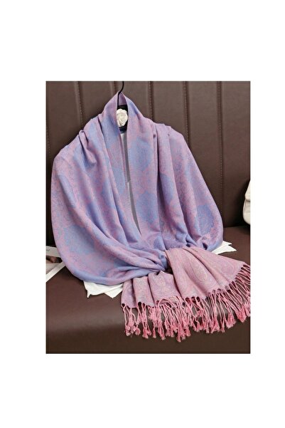 The Casius. Eșarfă ușoară pentru femei cu franjuri - Mov
