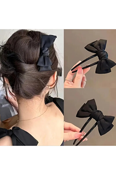 Eva Flore Black Bow Bun Buckle Is Suitable Inside the Girl'S.