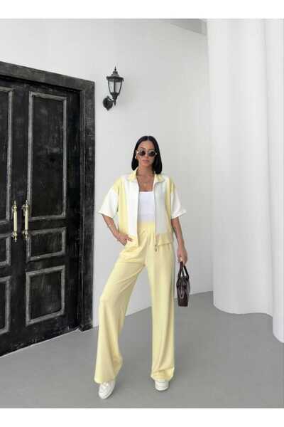 Butik Merrline Women's Garnished Short Sleeve Modal New Trend Two-Piece Suit