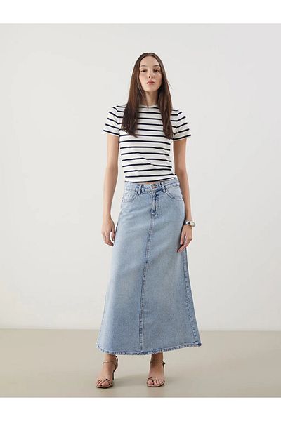LC Waikiki Lcw Vision Indigo Standard Fit Jean Skirt