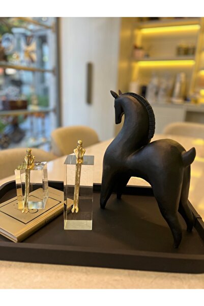 Mioletti Soyut Dokulu Siyah At Obje