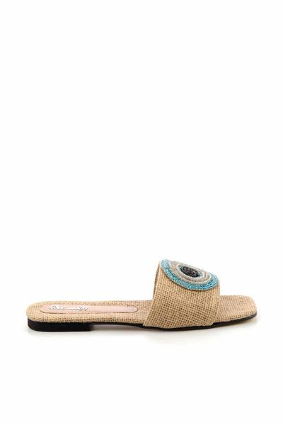 Bambi Beige Straw Women's Slippers K04192163328
