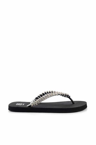 Bambi Black Lame Women's Slippers K04376000459