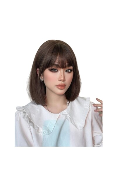 The Casius. Peruca pentru femei, par scurt drept cu breton, The Casius