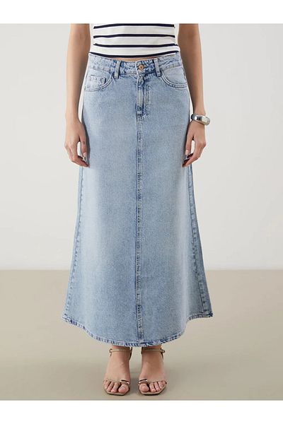 LC Waikiki Lcw Vision Indigo Standard Fit Jean Skirt