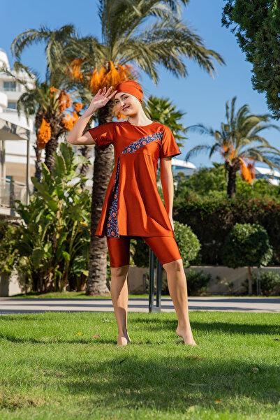 Ruko Maio RUKOMAYO TABA DESENLİ YIRTMAÇ MODELLİ YARIM KOL LYCRA ( SU İTİCİ VE...