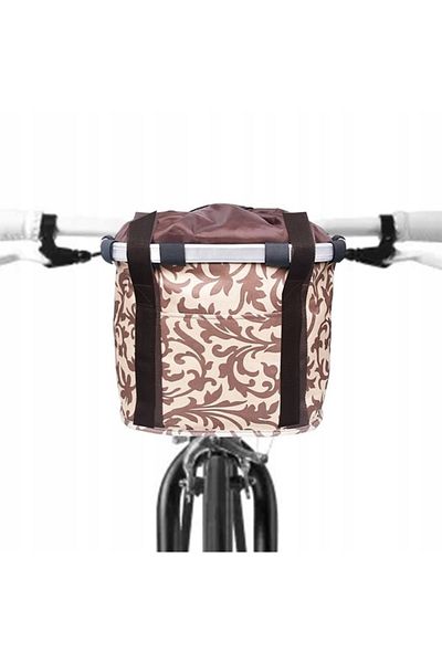 zola Bicycle basket bag type, waterproof, metal, polyester, 34.5 x 27 x 24 cm, brown/cream