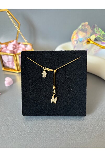 acc swen Fatma ana eli asansör kolye taşlı y kolye dekolte kolyesi çelik