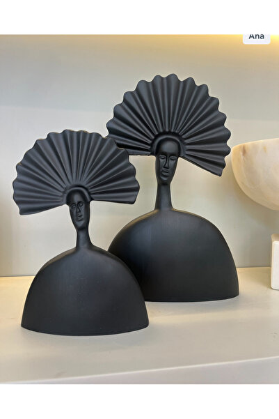 Mioletti Siyah African Obje İkili Set