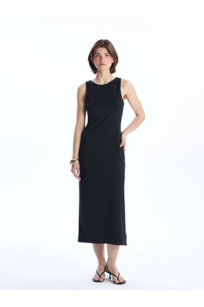 LC Waikiki Lcw Vision Crew Neck Crepe Dress