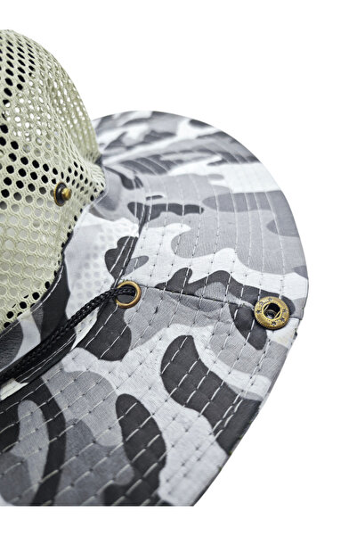 fafatara Mesh Camouflage Fetter Hat – Wide Brim, Uv Protection, Adjustable Outdoor Hat | Fafatara