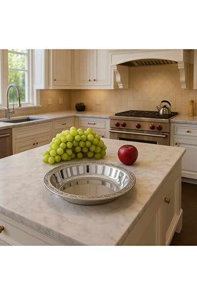 Davet Paslanmaz Çelik Salata Meyve Tabağı Salata Kasesi 30 Cm -