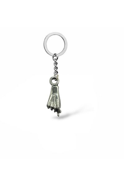 Herşey Nota Unisex Metal Keychain with Hand Figure – Meaningful and Modern Design