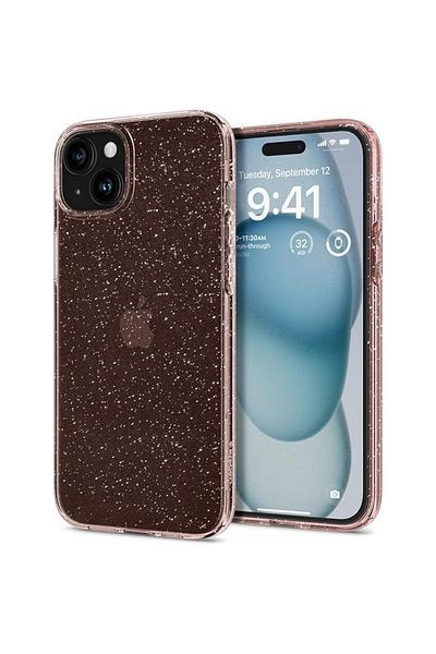 Spigen Case Liquid Crystal Glitter Iphone 15 Plus Rose Quartz