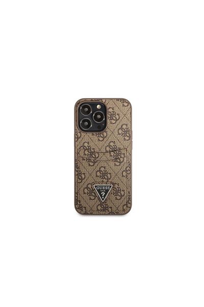 Guess Case Iphone 13 Pro 4g Saffiano Double Card Brown