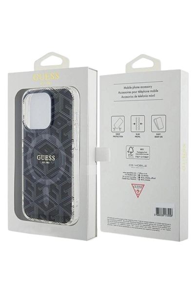 Guess Gcube Magsafe Iphone 15 Pro Case Black