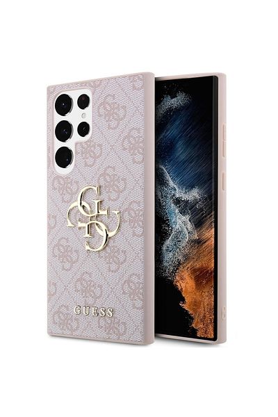 Guess Pu Case 4g Metal Logo Samsung Galaxy S24 Ultra Pink