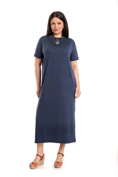 Eranthe Women's Long Knit Dress, Dark Navy Viscose