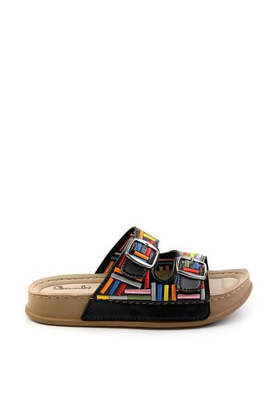 Bambi Black Multicolor Women's Slippers K04099501209