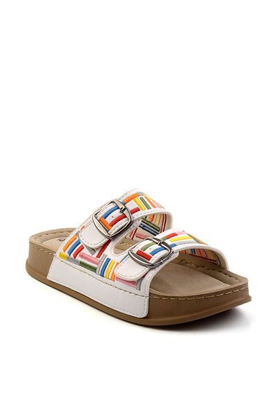 Bambi White Multicolor Women's Slippers K04099501209