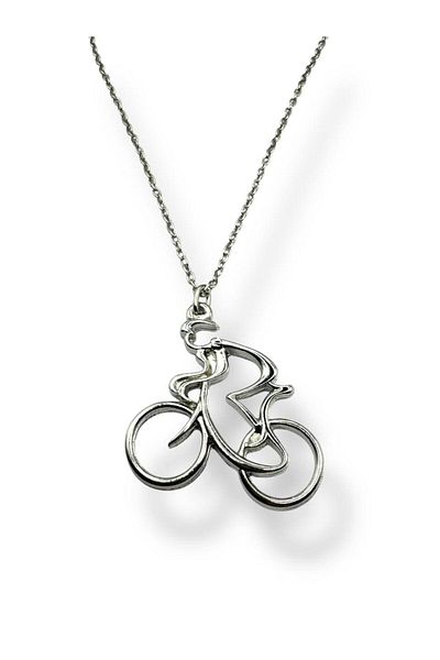 Herşey Nota Unisex Necklace with Bicycle Figure – Sports and Freedom Themed Accessory with 60 cm Chain