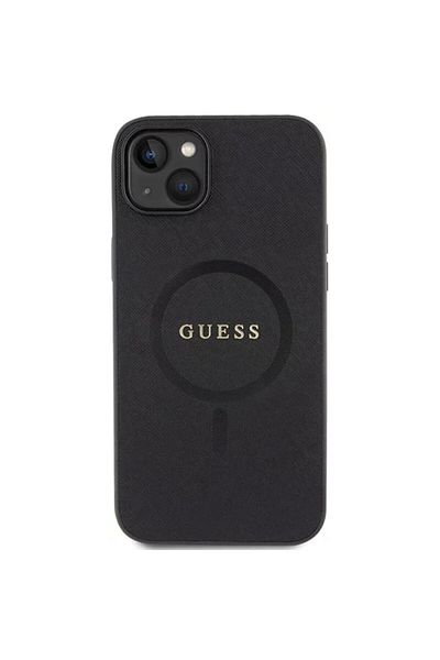 Guess Saffiano Magsafe Iphone 15 Plus Case Black