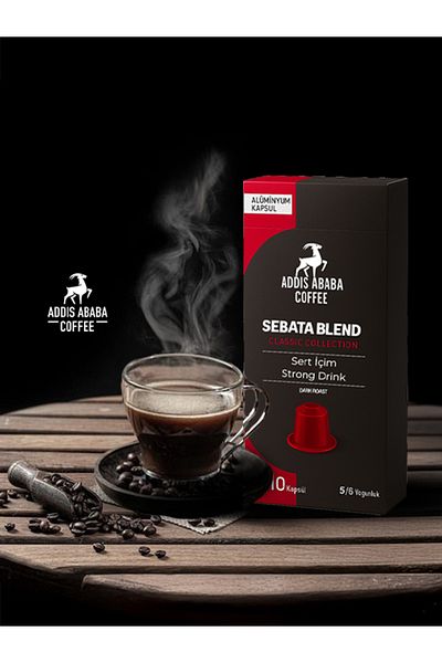 Addis Ababa Coffee Sebata Blend Capsule Coffee 10 Pack (Nespresso Compatible Aluminum Capsule Coffee)
