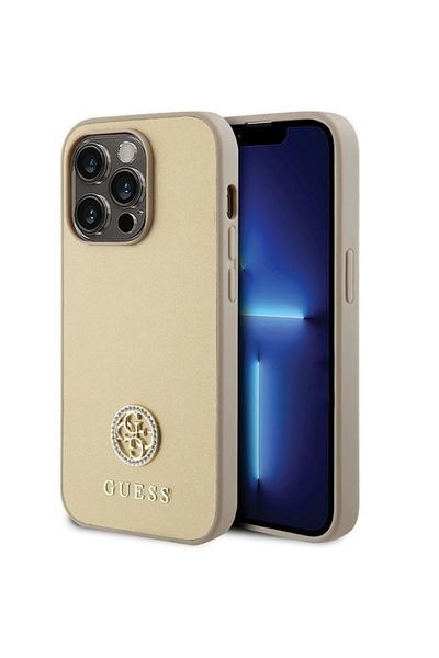 Guess Husa 4g Strass Metal Logo Iphone 15 Pro Gold