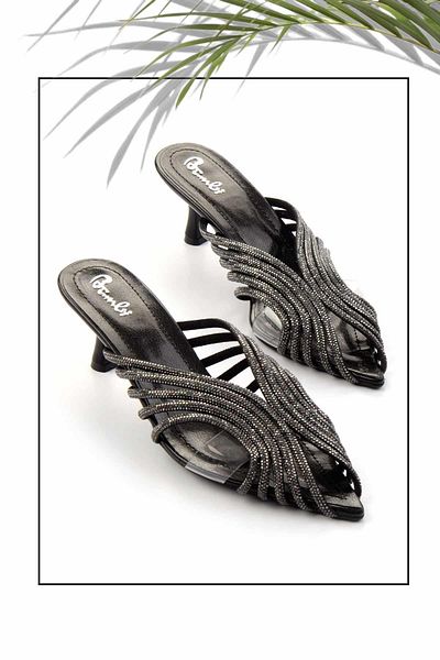 Bambi Black Platinum Women's Slippers K04026200087