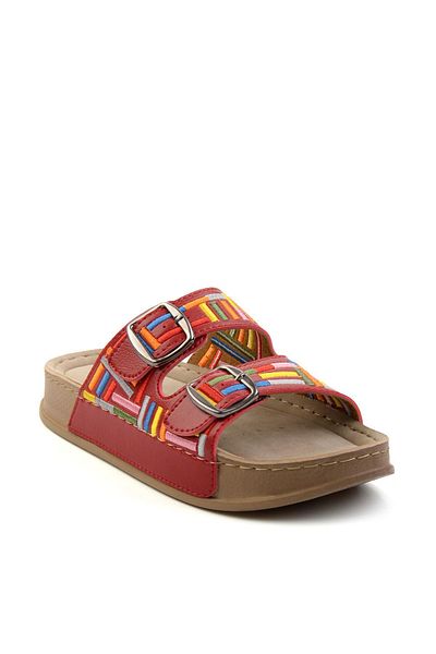 Bambi Red Multicolor Women's Slippers K04099501209