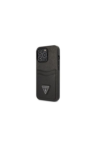 Guess Iphone 13 Pro Max Saffiano Double Card Case Black