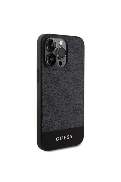 Guess Case 4G Stripe Logo MagSafe iPhone 15 Pro Black