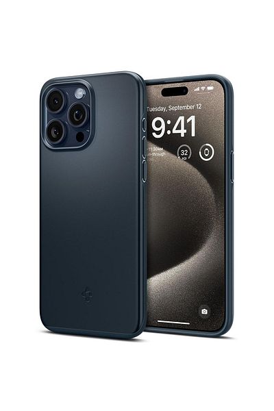 Spigen Thin Fit iPhone 15 Pro Max Metal Slate case