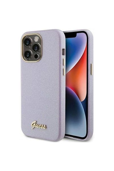 Guess Glitter Case Full Wrapped Iphone 15 Pro Max Lilac