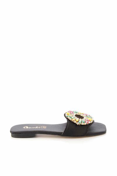 Bambi Black Multicolor Women's Slippers K04828197738