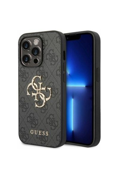 Guess Case Pu 4g Metal Logo Iphone 15 Pro Gray