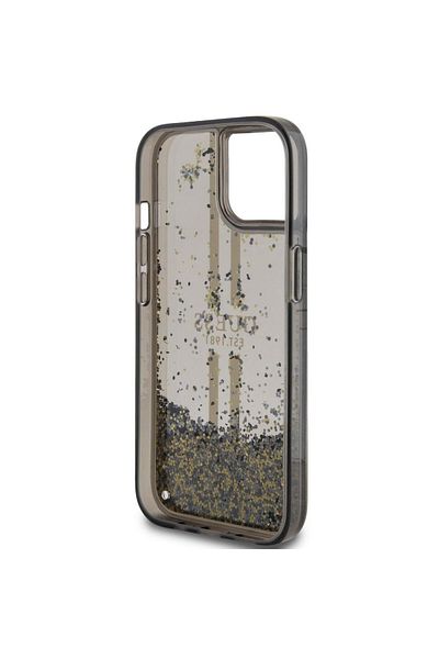 Guess Case Liquid Glitter Gold Stripe Iphone 15 Plus Black
