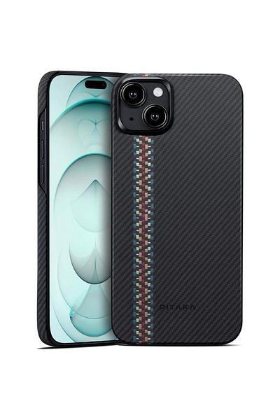 PITAKA Husa MagEZ 4 Aramida 600D iPhone 15 Plus, MagSafe Rhapsody