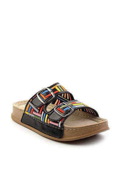Bambi Black Multicolor Women's Slippers K04099501209