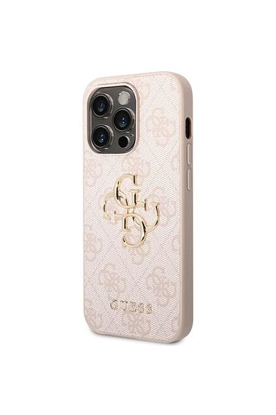 Guess Case Pu 4g Metal Logo Iphone 15 Pro Pink
